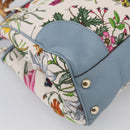 GUCCI Bamboo Hand Bag Canvas 2way Light Blue Gold 336032 Auth 214417V-16