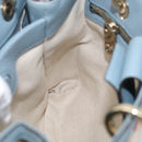 GUCCI Bamboo Hand Bag Canvas 2way Light Blue Gold 336032 Auth 214417V-21