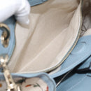 GUCCI Bamboo Hand Bag Canvas 2way Light Blue Gold 336032 Auth 214417V-23