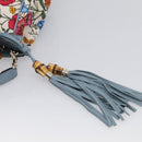 GUCCI Bamboo Hand Bag Canvas 2way Light Blue Gold 336032 Auth 214417V-9