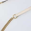 GUCCI GG Marmont Chain Shoulder Bag Leather White Gold 447632 Auth 214419A-10