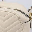 GUCCI GG Marmont Chain Shoulder Bag Leather White Gold 447632 Auth 214419A-18