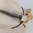 GUCCI GG Marmont Chain Shoulder Bag Leather White Gold 447632 Auth 214419A-21