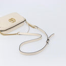 GUCCI GG Marmont Chain Shoulder Bag Leather White Gold 447632 Auth 214419A-7