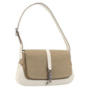 GUCCI Jackie Shoulder Bag Canvas Beige Silver 001 3824 Auth 214421A-1