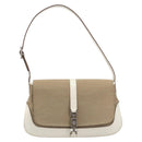 GUCCI Jackie Shoulder Bag Canvas Beige Silver 001 3824 Auth 214421A-2