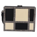 CHANEL Bijoux Clutch Bag Canvas Black Silver CC Auth 214422SM-2