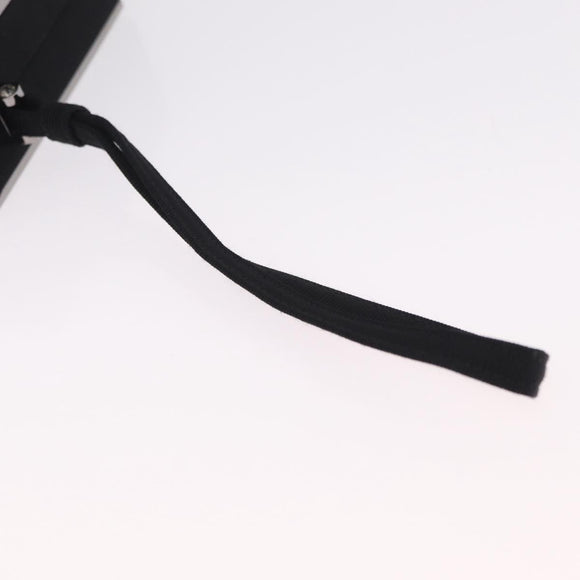 CHANEL Bijoux Clutch Bag Canvas Black Silver CC Auth 214422SM