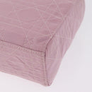 Christian Dior Lady Dior Canage Hand Bag Nylon Pink Silver Auth 214424V-15