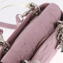 Christian Dior Lady Dior Canage Hand Bag Nylon Pink Silver Auth 214424V-18