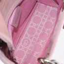 Christian Dior Lady Dior Canage Hand Bag Nylon Pink Silver Auth 214424V-20