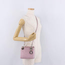 Christian Dior Lady Dior Canage Hand Bag Nylon Pink Silver Auth 214424V-26