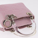 Christian Dior Lady Dior Canage Hand Bag Nylon Pink Silver Auth 214424V-6