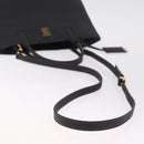 BURBERRY Frances Tote Bag Leather 2way Black Gold Auth 214425M-10
