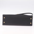 BURBERRY Frances Tote Bag Leather 2way Black Gold Auth 214425M-15