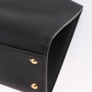 BURBERRY Frances Tote Bag Leather 2way Black Gold Auth 214425M-17