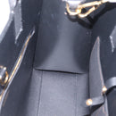 BURBERRY Frances Tote Bag Leather 2way Black Gold Auth 214425M-25