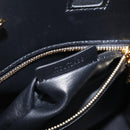 BURBERRY Frances Tote Bag Leather 2way Black Gold Auth 214425M-30