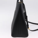 BURBERRY Frances Tote Bag Leather 2way Black Gold Auth 214425M-6