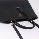 BURBERRY Frances Tote Bag Leather 2way Black Gold Auth 214425M-7