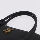BURBERRY Frances Tote Bag Leather 2way Black Gold Auth 214425M-9