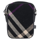 BURBERRY Nova Check Shoulder Bag Canvas Black Silver Auth 214426A-2