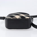 BURBERRY Nova Check Shoulder Bag Canvas Black Silver Auth 214426A-9