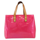 LOUIS VUITTON Monogram Vernis Reade PM Hand Bag Fusha pink M91221 LV Auth 214433A-2