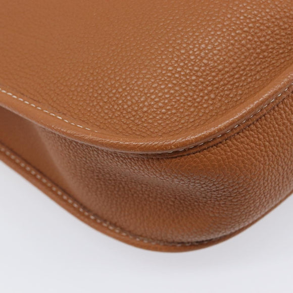 HERMES Evelyn 1PM Shoulder Bag Leather Brown Gold Auth 214437SAM