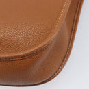 HERMES Evelyn 1PM Shoulder Bag Leather Brown Gold Auth 214437SAM-13