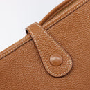 HERMES Evelyn 1PM Shoulder Bag Leather Brown Gold Auth 214437SAM-15