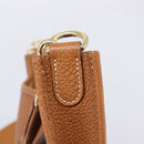 HERMES Evelyn 1PM Shoulder Bag Leather Brown Gold Auth 214437SAM-16