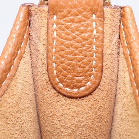 HERMES Evelyn 1PM Shoulder Bag Leather Brown Gold Auth 214437SAM