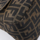 FENDI Zucca Canvas Mamma Baguette Shoulder Bag Brown Silver Auth 214438V-11
