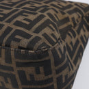FENDI Zucca Canvas Mamma Baguette Shoulder Bag Brown Silver Auth 214438V-12