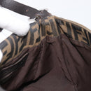 FENDI Zucca Canvas Mamma Baguette Shoulder Bag Brown Silver Auth 214438V-24