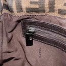 FENDI Zucca Canvas Mamma Baguette Shoulder Bag Brown Silver Auth 214438V-26