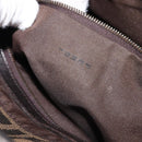 FENDI Zucca Canvas Mamma Baguette Shoulder Bag Brown Silver Auth 214438V-28