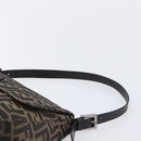 FENDI Zucca Canvas Mamma Baguette Shoulder Bag Brown Silver Auth 214438V-8