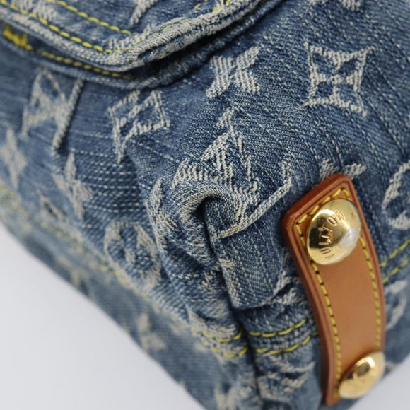 LOUIS VUITTON Monogram Denim Buggy PM Shoulder Bag Blue M95049 LV Auth 214441V