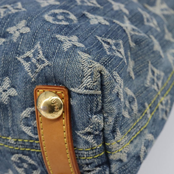 LOUIS VUITTON Monogram Denim Buggy PM Shoulder Bag Blue M95049 LV Auth 214441V