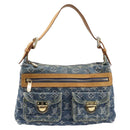 LOUIS VUITTON Monogram Denim Buggy PM Shoulder Bag Blue M95049 LV Auth 214441V-2