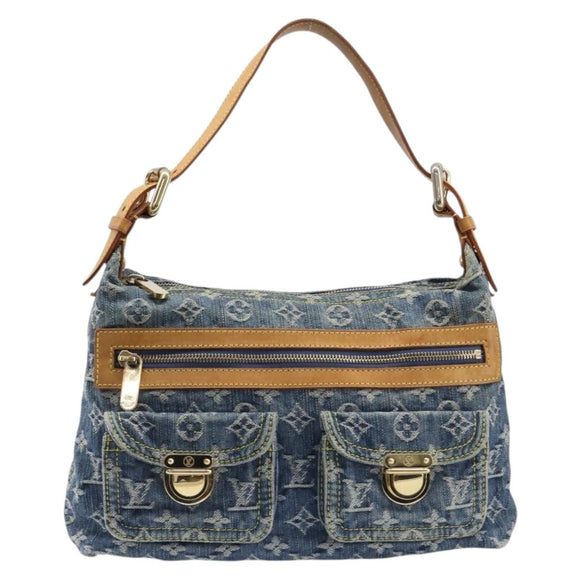 LOUIS VUITTON Monogram Denim Buggy PM Shoulder Bag Blue M95049 LV Auth 214441V