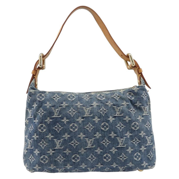 LOUIS VUITTON Monogram Denim Buggy PM Shoulder Bag Blue M95049 LV Auth 214441V