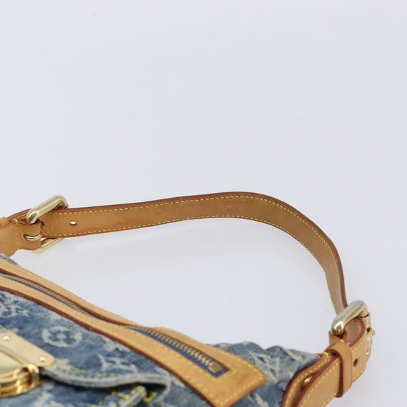 LOUIS VUITTON Monogram Denim Buggy PM Shoulder Bag Blue M95049 LV Auth 214441V