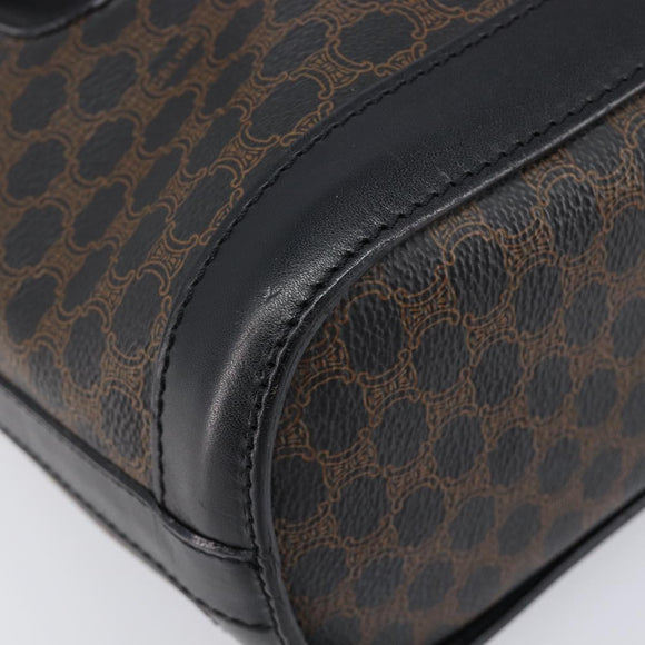 CELINE Macadam Tote Bag PVC Black Gold Auth 214449