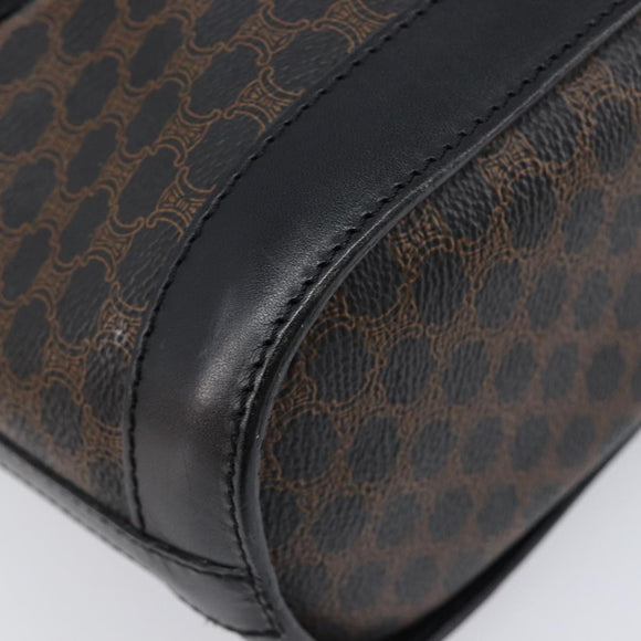 CELINE Macadam Tote Bag PVC Black Gold Auth 214449
