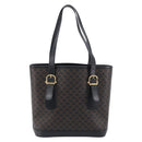 CELINE Macadam Tote Bag PVC Black Gold Auth 214449-3