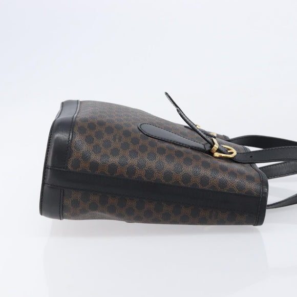 CELINE Macadam Tote Bag PVC Black Gold Auth 214449