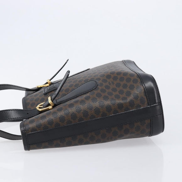 CELINE Macadam Tote Bag PVC Black Gold Auth 214449